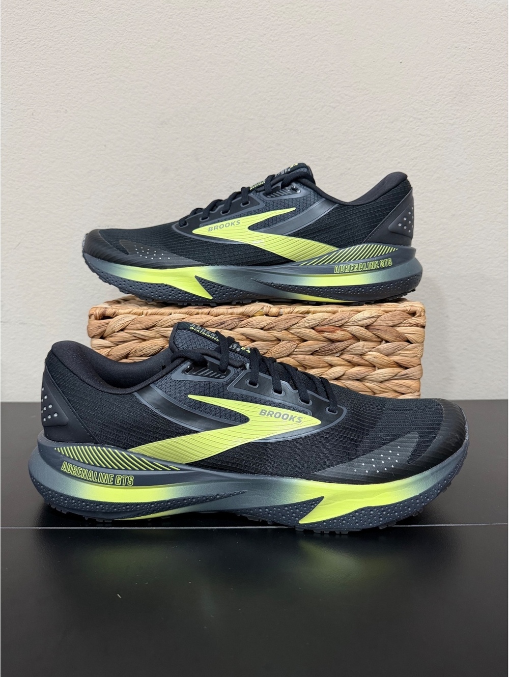 Size 13 - Brooks Adrenaline GTS 24 Weatherized “Black New Yellow”